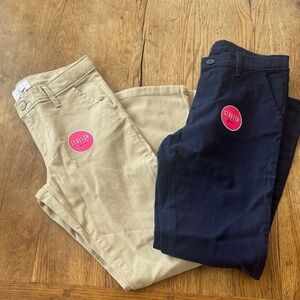 Childrens Place lot of 2 New Stylish Beige and Navy Stretch Pants